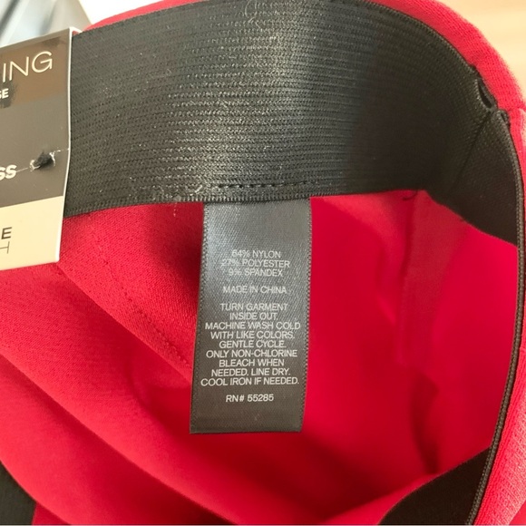 💋 EXPRESS Lipstick Red Pintuck Stretch Mid-rise Leggings Skinny Pants - Picture 10 of 12